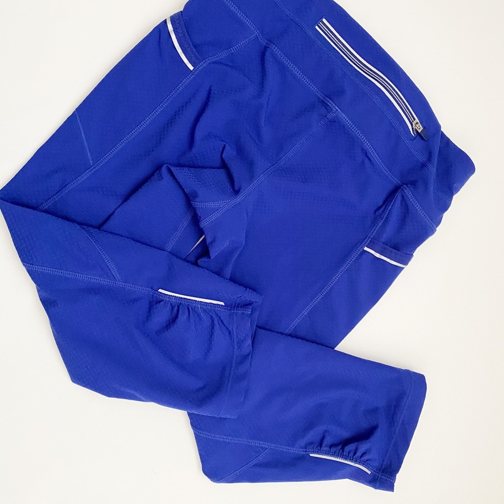 Athleta Royal Blue Dobby Be Free Knicker Legging